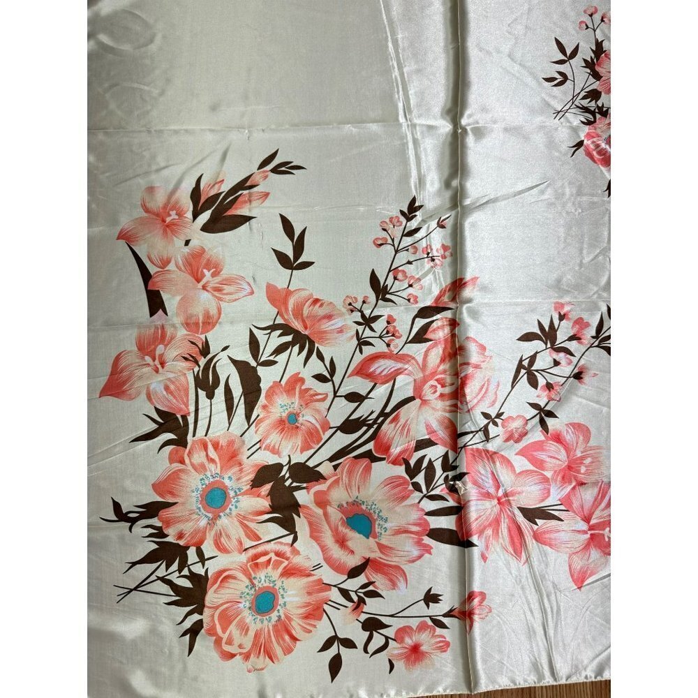 Colorful Floral‎ Beige Blush Brown Printed Fashion Scarve Long Shawl - Picture 13 of 14